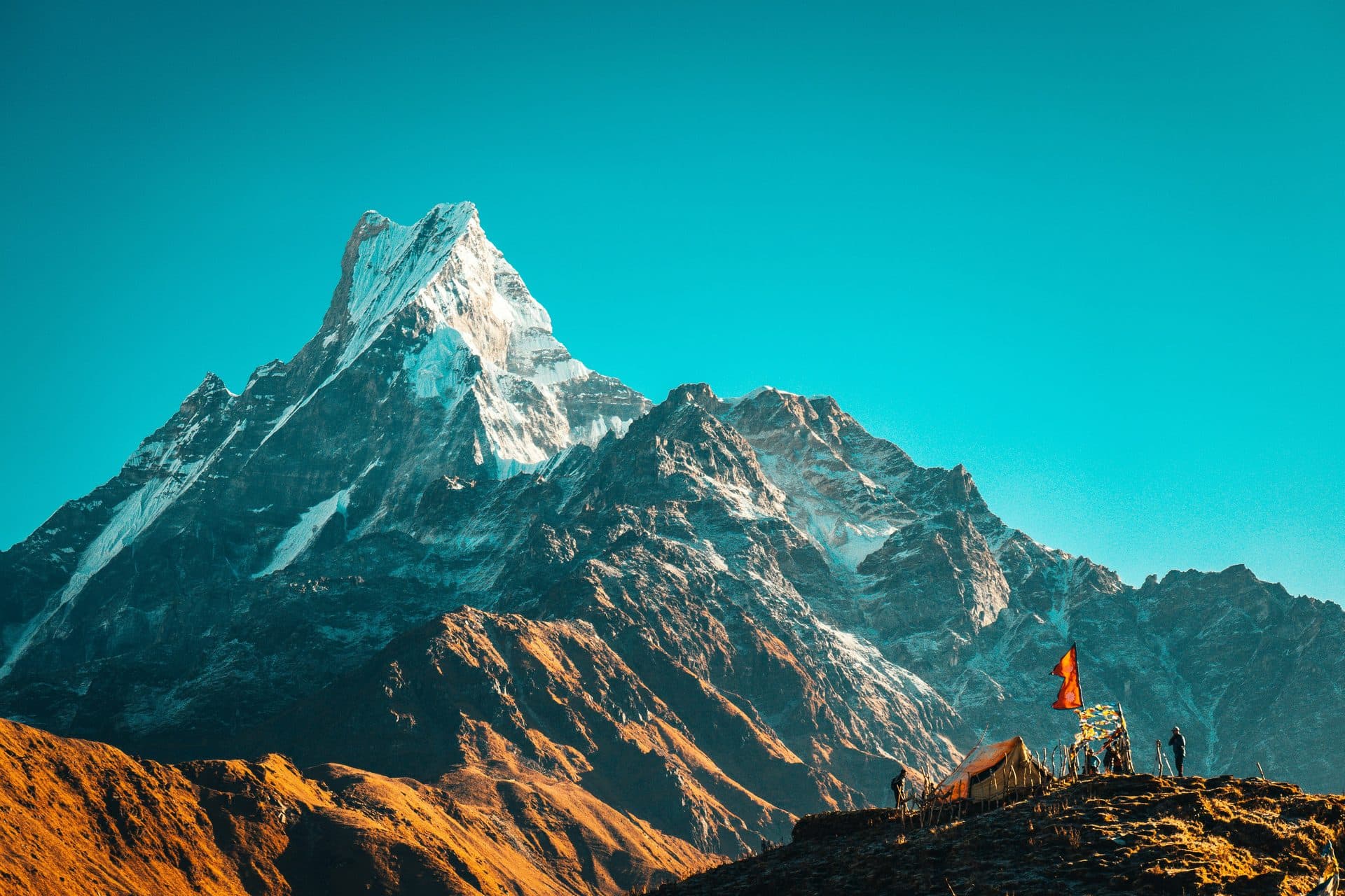 Mountain landscape at sunset
